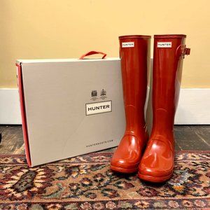 NIB Classic Hunter Rain Boots Red Gloss 41/10
